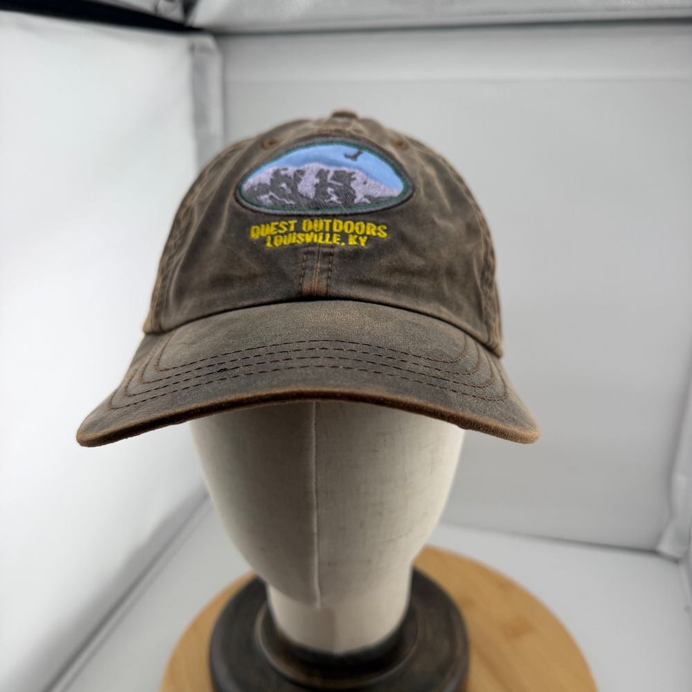 Quest Outdoors Louisville KY Hat Paramount Apparel Brown Distressed Baseball Cap
